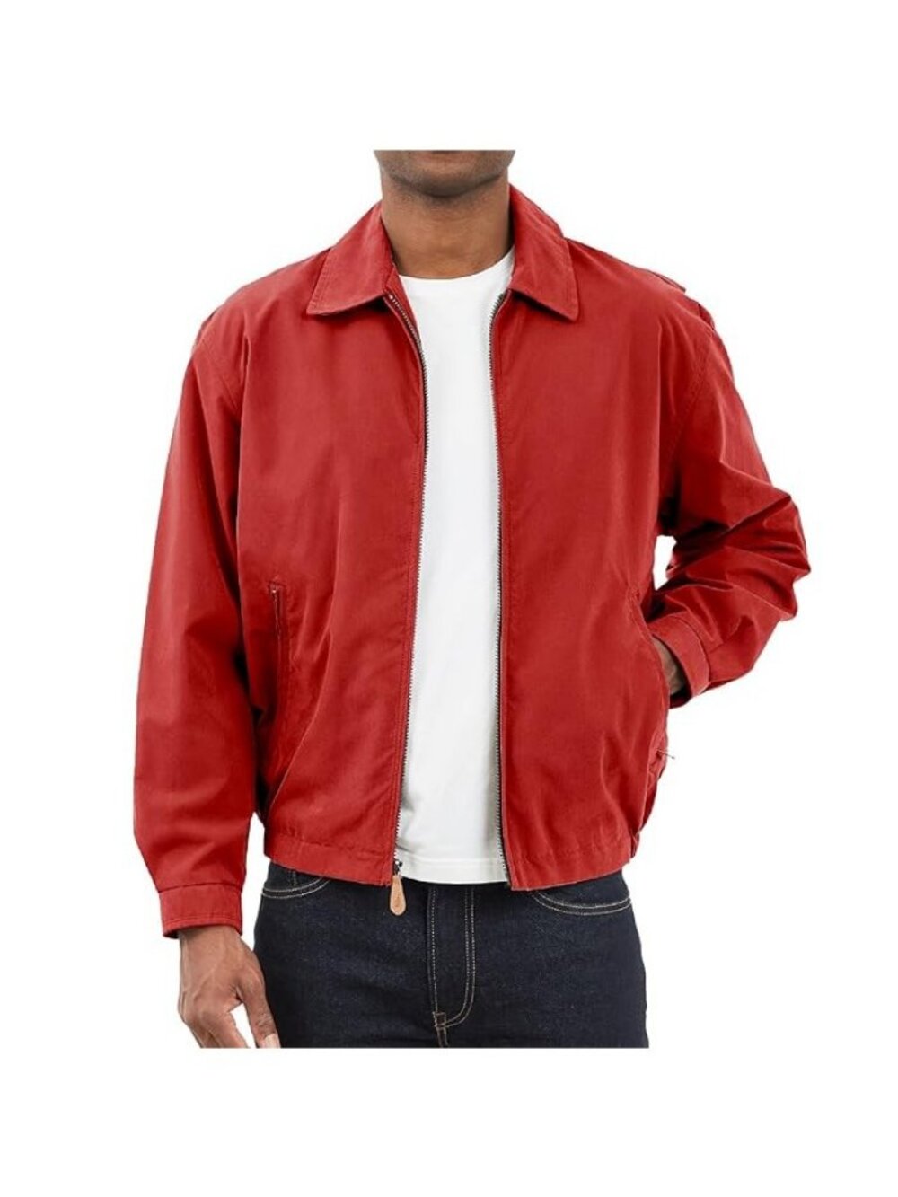 London Fog Mens Auburn Golf Jacket M Medium Chili Red Zip Front Windbreaker NEW - Picture 1 of 11